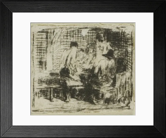 Framed Print : Drinkers, n. d. Creator: Charles Emile Jacque Framed Print : Drinkers, n. d. Creator: Charles Emile Jacque