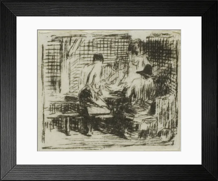 Framed Print : Drinkers, n. d. Creator: Charles Emile Jacque Framed Print : Drinkers, n. d. Creator: Charles Emile Jacque