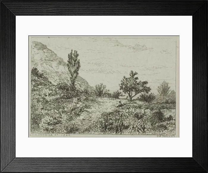 Framed Print : Landscape, 1844. Creator: Charles Emile Jacque Framed Print : Landscape, 1844. Creator: Charles Emile Jacque