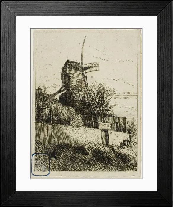 Framed Print : Little Mill at Montmartre, 1842. Creator: Charles Emile Jacque Framed Print : Little Mill at Montmartre, 1842. Creator: Charles Emile Jacque