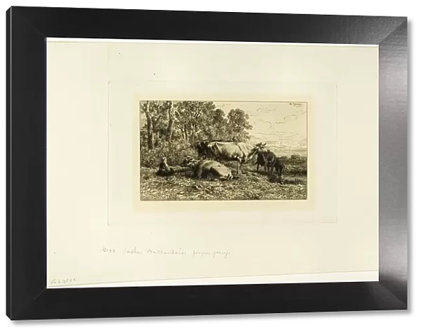 Dutch Cows, c. 1865. Creator: Charles Emile Jacque