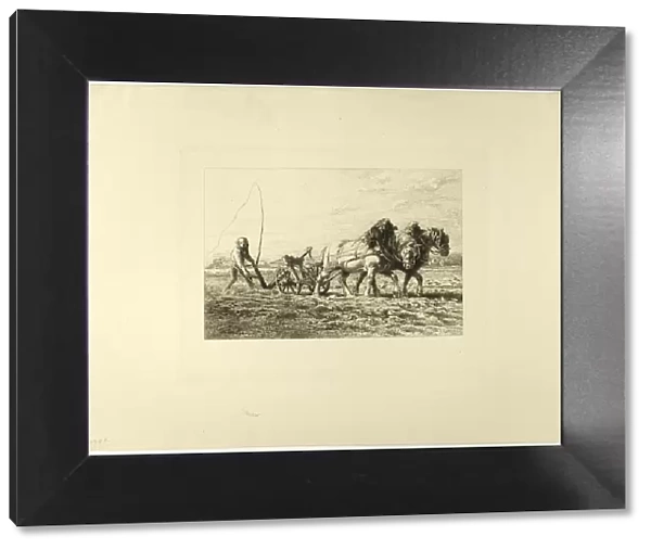 Plowing, c. 1865. Creator: Charles Emile Jacque