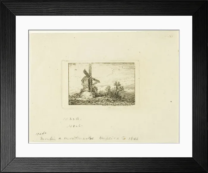 Framed Print : Windmill, 1846. Creator: Charles Emile Jacque Framed Print : Windmill, 1846. Creator: Charles Emile Jacque