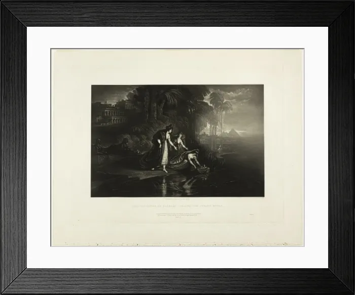 Framed Print : The Daughter of Pharoah Finding the Infant Moses, from Illustrations of the Bible, 1833 Framed Print : The Daughter of Pharoah Finding the Infant Moses, from Illustrations of the Bible, 1833