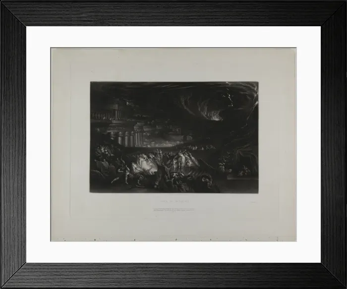Framed Print : Fall of Nineveh, from Illustrations of the Bible, 1835. Creator: John Martin Framed Print : Fall of Nineveh, from Illustrations of the Bible, 1835. Creator: John Martin
