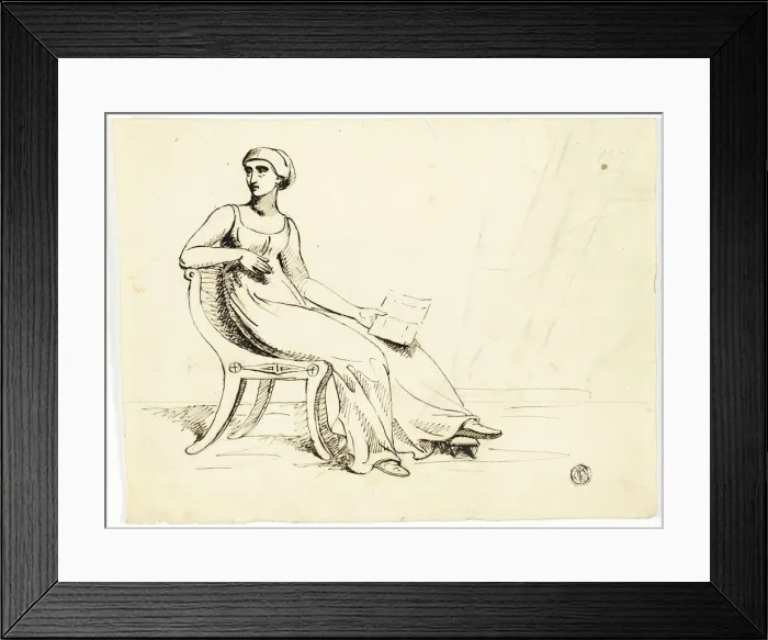 Framed Print : Woman Seated in Roman Chair, n. d. Creator: John Downman Framed Print : Woman Seated in Roman Chair, n. d. Creator: John Downman