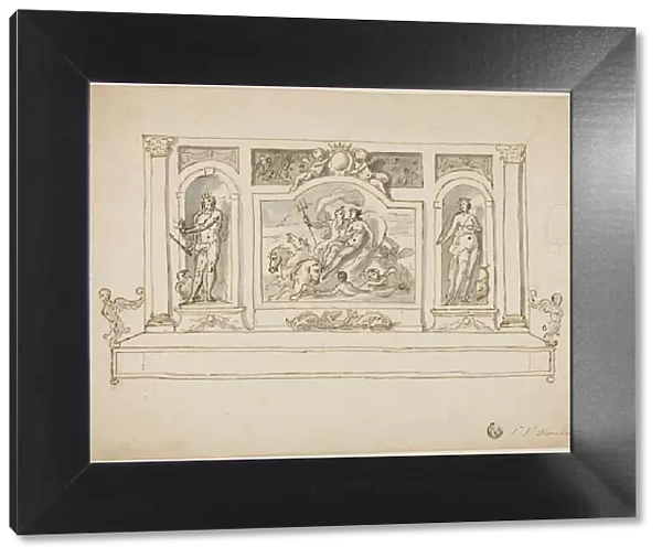 Neptune and Amphitrite Flanked by Jupiter and Juno: Design for Painted Hall or Garden