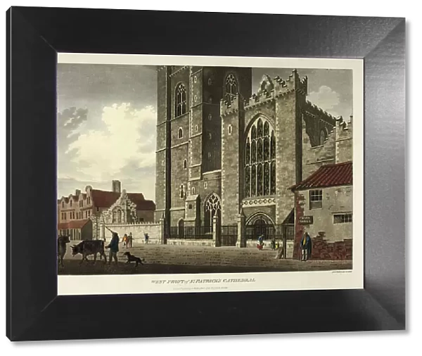 West Front of St. Patricks Cathedral, published November 1793. Creator: James Malton