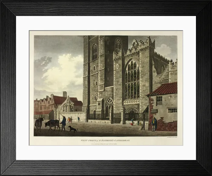 Framed Print : West Front of St. Patricks Cathedral, published November 1793. Creator: James Malton Framed Print : West Front of St. Patricks Cathedral, published November 1793. Creator: James Malton