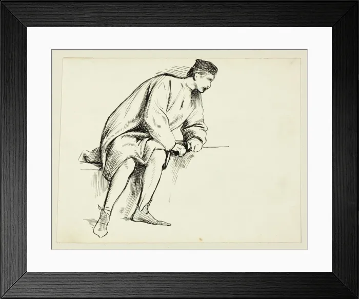 Framed Print : Seated Man Leaning on his Arm, n. d. Creator: Henry Stacy Marks Framed Print : Seated Man Leaning on his Arm, n. d. Creator: Henry Stacy Marks