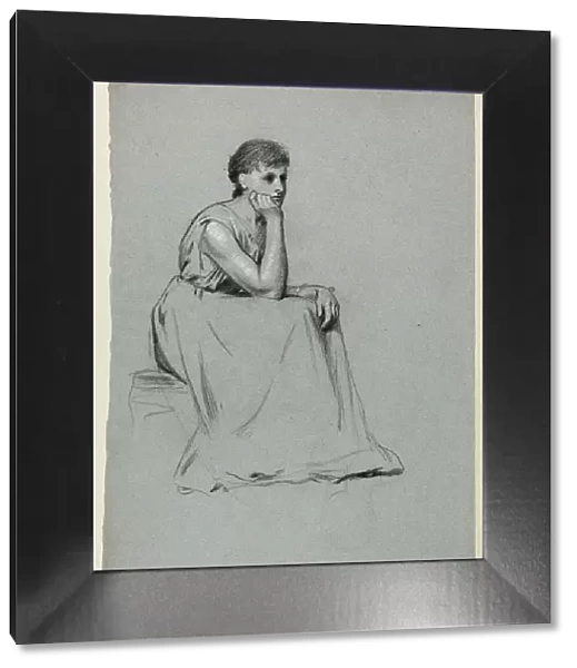 Seated Woman Resting on her Elbow, n. d. Creator: Henry Stacy Marks