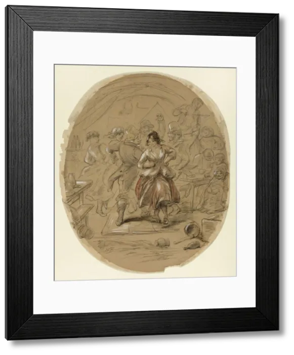 Framed Print : Irish Dance, n. d. Creator: Hablot Knight Browne Framed Print : Irish Dance, n. d. Creator: Hablot Knight Browne