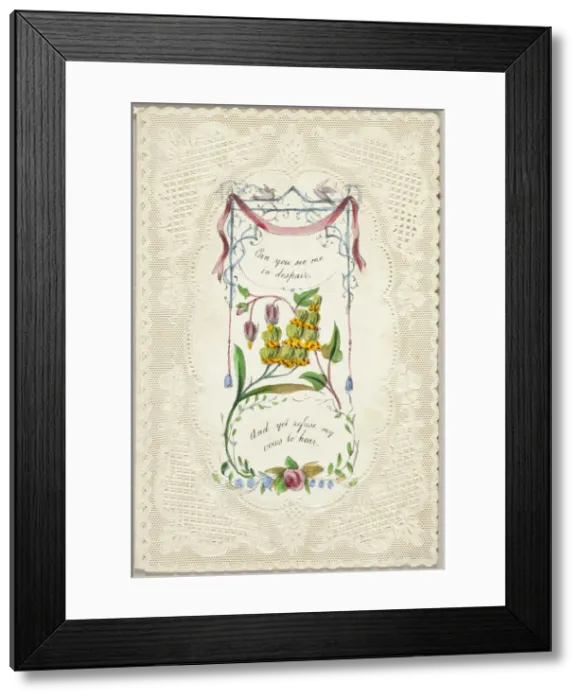 Framed Print : Can You See Me in Despair? (Valentine), c. 1840. Creator: George Meek Framed Print : Can You See Me in Despair? (Valentine), c. 1840. Creator: George Meek