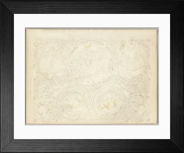 Framed Print : Untitled Valentine (Cupid on the Back of a Dog), 1850 / 59. Creator: George Meek Framed Print : Untitled Valentine (Cupid on the Back of a Dog), 1850 / 59. Creator: George Meek
