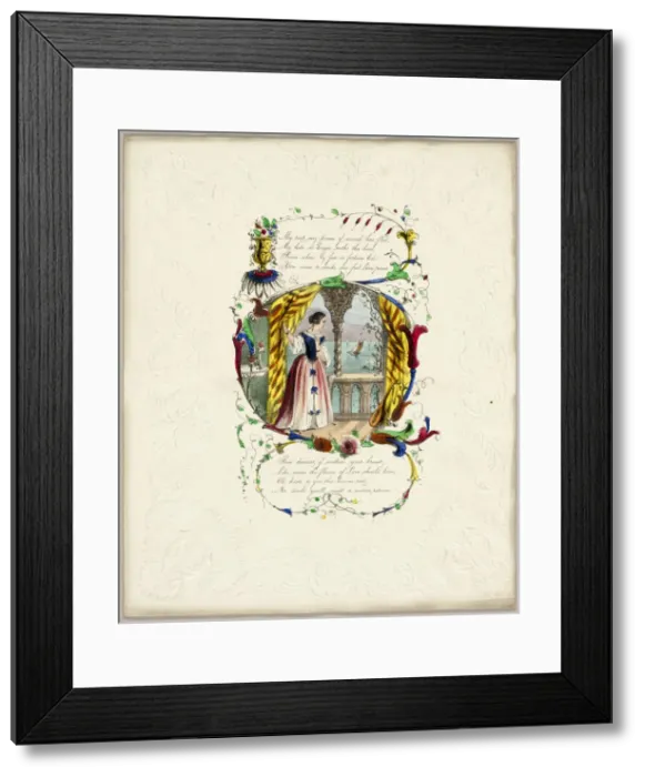 Framed Print : My Rest, My Peace of Mind Has Fled (Valentine), c. 1840. Creator: George Kershaw Framed Print : My Rest, My Peace of Mind Has Fled (Valentine), c. 1840. Creator: George Kershaw