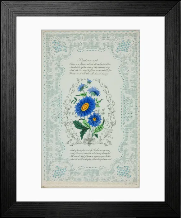 Framed Print : Forget Me Not (valentine), c. 1850. Creator: George Kershaw Framed Print : Forget Me Not (valentine), c. 1850. Creator: George Kershaw