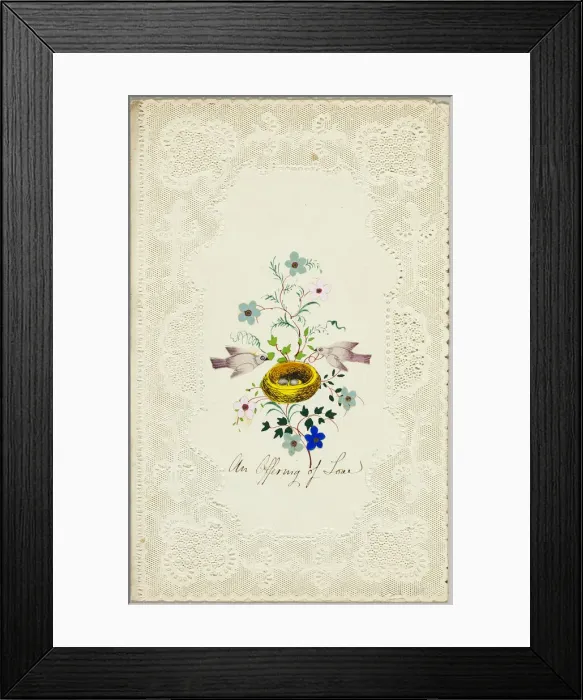 Framed Print : An Offering of Love (valentine), c. 1840. Creator: George Kershaw Framed Print : An Offering of Love (valentine), c. 1840. Creator: George Kershaw