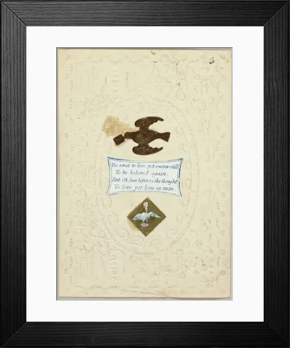 Framed Print : Tis Sweet to Love (valentine), c. 1840. Creator: George Kershaw Framed Print : Tis Sweet to Love (valentine), c. 1840. Creator: George Kershaw