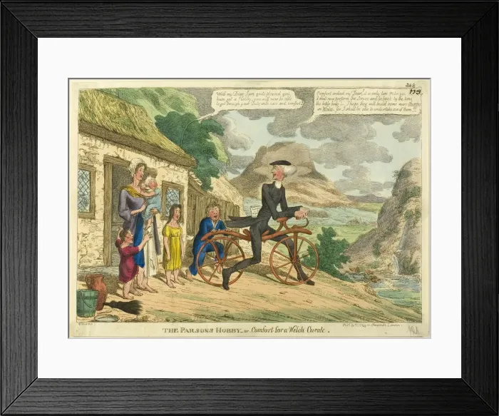 Framed Print : The Parsons Hobby, or Comfort for a Welch Curate, 1819. Creator: Charles Williams Framed Print : The Parsons Hobby, or Comfort for a Welch Curate, 1819. Creator: Charles Williams