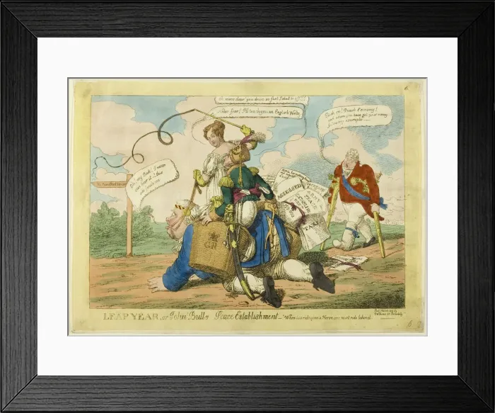 Framed Print : Leap Year, published March 1816. Creator: Charles Williams Framed Print : Leap Year, published March 1816. Creator: Charles Williams