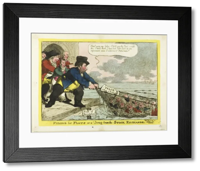 Framed Print : Fishing for Flats, published July 25, 1806. Creator: Charles Williams Framed Print : Fishing for Flats, published July 25, 1806. Creator: Charles Williams