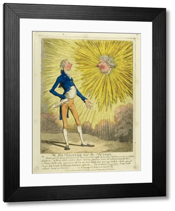 Framed Print : The Ex-Minister and the Meteor, published April 13, 1804. Creator: Charles Williams Framed Print : The Ex-Minister and the Meteor, published April 13, 1804. Creator: Charles Williams