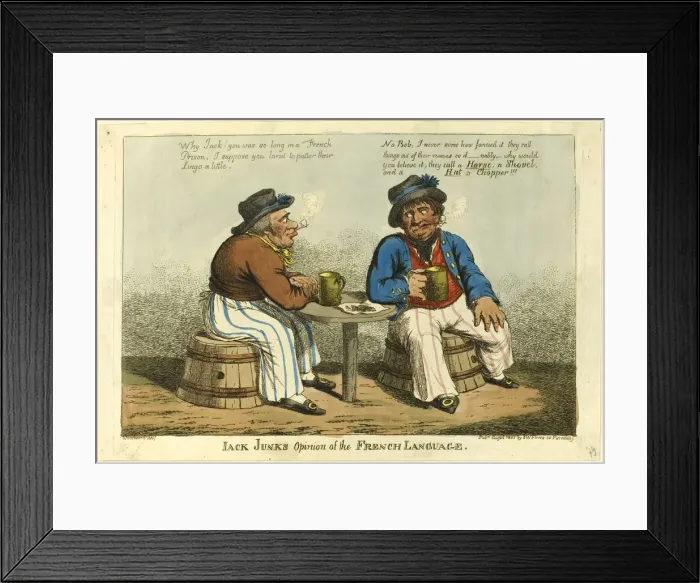 Framed Print : Jack Junks Opinion of French Language, 1805. Creator: Charles Williams Framed Print : Jack Junks Opinion of French Language, 1805. Creator: Charles Williams
