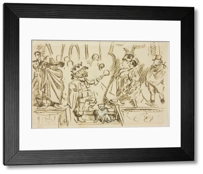 Framed Print : Study for Title Page, from Punch, Volume 55, 1868. Creator: Charles Samuel Keene