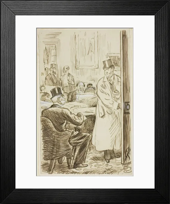 Framed Print : At the Club, 1870 / 91. Creator: Charles Samuel Keene Framed Print : At the Club, 1870 / 91. Creator: Charles Samuel Keene
