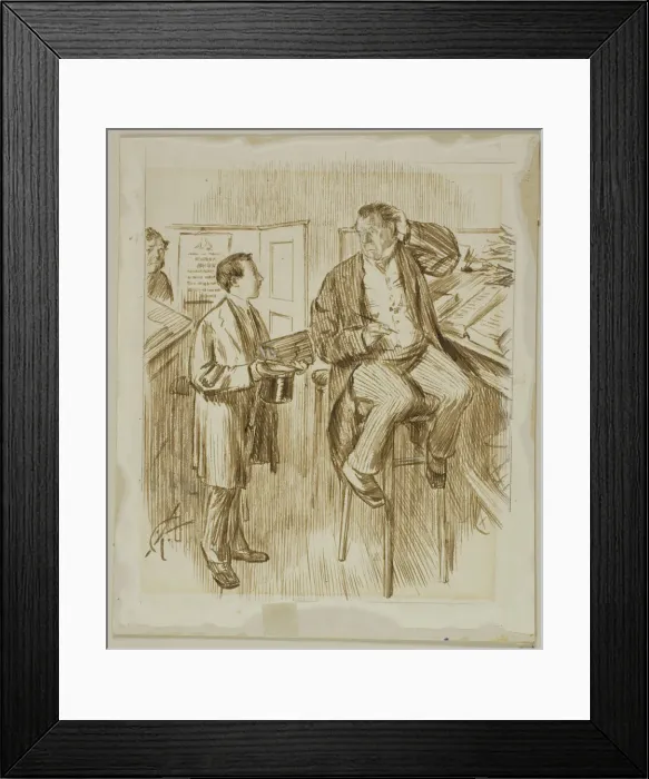 Framed Print : For the Third Time of Asking, 1870 / 91. Creator: Charles Samuel Keene Framed Print : For the Third Time of Asking, 1870 / 91. Creator: Charles Samuel Keene
