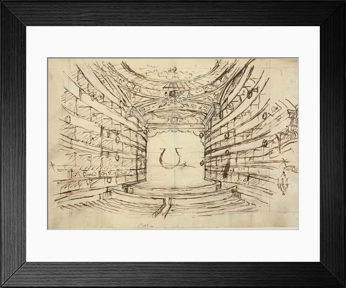 Framed Print : Study for Opera House, from Microcosm of London, c. 1808. Creator: Augustus Charles Pugin Framed Print : Study for Opera House, from Microcosm of London, c. 1808. Creator: Augustus Charles Pugin