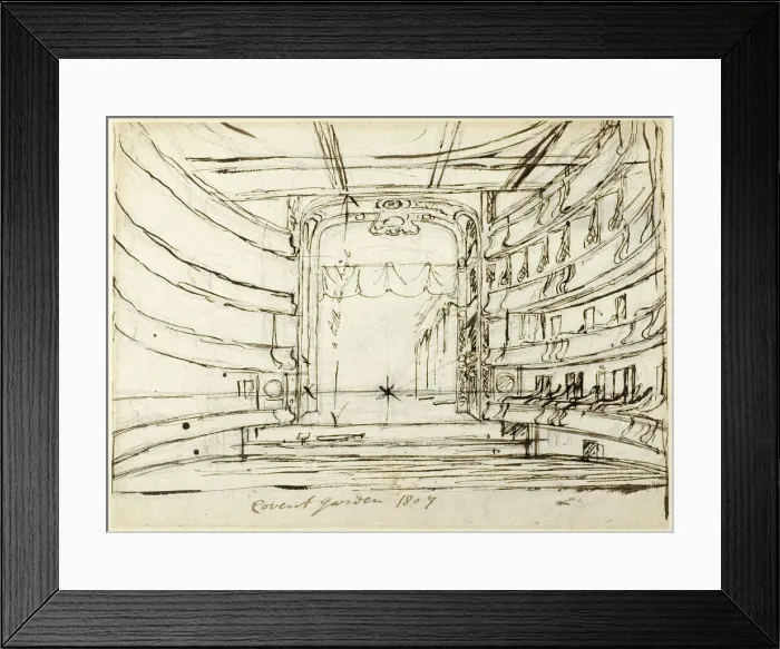 Framed Print : Study for Covent Garden Theatre, from Microcosm of London, 1807 Framed Print : Study for Covent Garden Theatre, from Microcosm of London, 1807