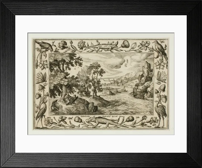 Framed Print : Saint John on Patmos, from Landscapes with Old and New Testament Scenes Framed Print : Saint John on Patmos, from Landscapes with Old and New Testament Scenes
