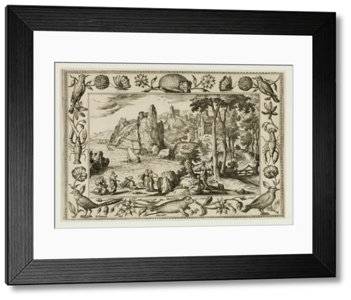 Framed Print : Pharaohs Daughter Finding Moses, from Landscapes with Old and New Testament Scenes Framed Print : Pharaohs Daughter Finding Moses, from Landscapes with Old and New Testament Scenes