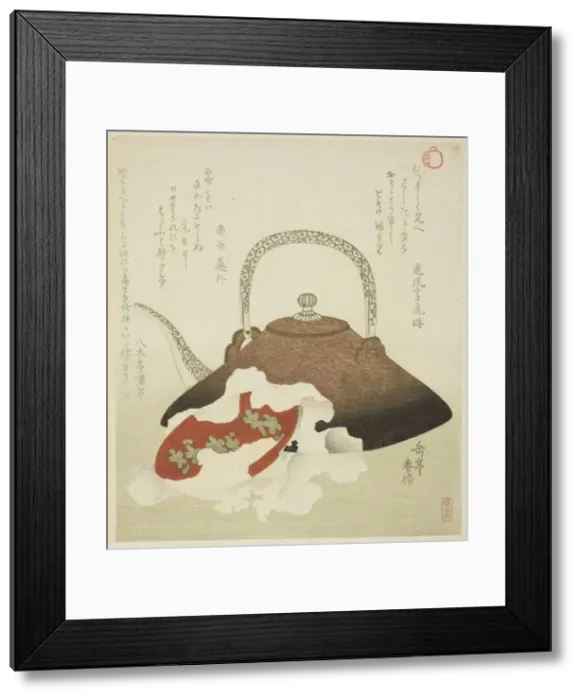 Framed Print : New Years Sake, c. 1810 / 20 (Meiji Facsimilie). Creator: Gakutei Framed Print : New Years Sake, c. 1810 / 20 (Meiji Facsimilie). Creator: Gakutei