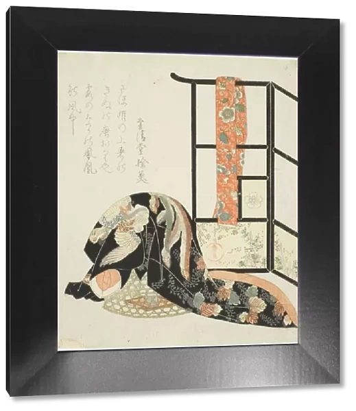 Scenting a kimono with incense, early 19th century. Creator: Yanagawa Shigenobu