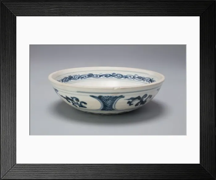 Framed Print : Small Bowl with Floral and Foliate Motif, Late 14th / 15th century. Creator: Unknown Framed Print : Small Bowl with Floral and Foliate Motif, Late 14th / 15th century. Creator: Unknown
