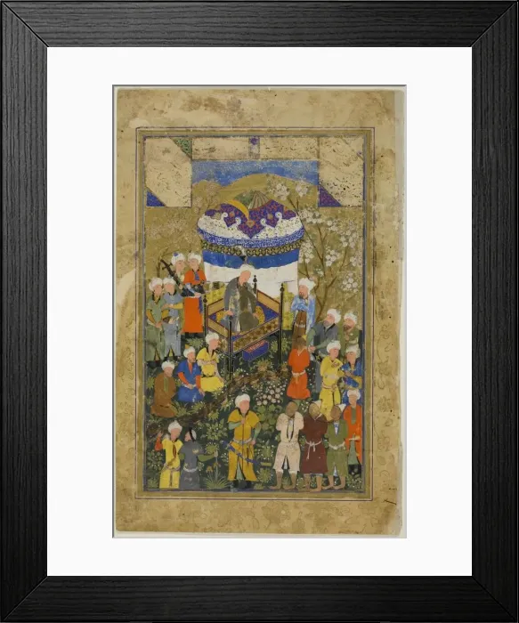 Framed Print : Chained Prisoners are Brought Before a King, a scene from the Gulistan of Sa di, c. 1550 Framed Print : Chained Prisoners are Brought Before a King, a scene from the Gulistan of Sa di, c. 1550