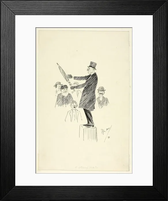 Framed Print : A Stump Orator, 1899. Creator: Philip William May Framed Print : A Stump Orator, 1899. Creator: Philip William May