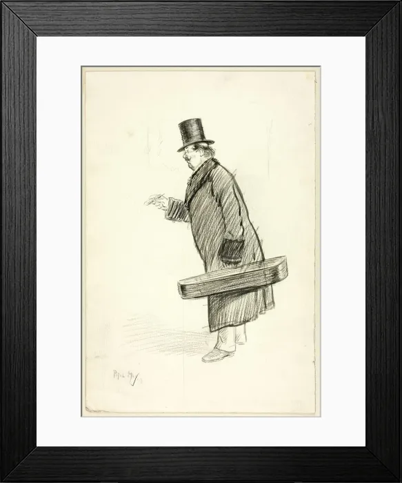 Framed Print : Man with Violin Case, 1897. Creator: Philip William May Framed Print : Man with Violin Case, 1897. Creator: Philip William May