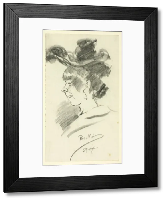Framed Print : Profile of a Woman, 1894. Creator: Philip William May Framed Print : Profile of a Woman, 1894. Creator: Philip William May