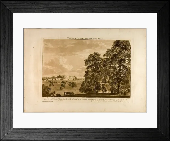 Framed Print : Warwick Castle from the Lodge Hill, plate 1, January 1776. Creator: Paul Sandby Framed Print : Warwick Castle from the Lodge Hill, plate 1, January 1776. Creator: Paul Sandby