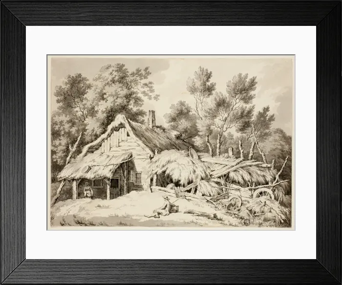 Framed Print : Thatched Cottage, n. d. Creator: Paul Sandby Framed Print : Thatched Cottage, n. d. Creator: Paul Sandby