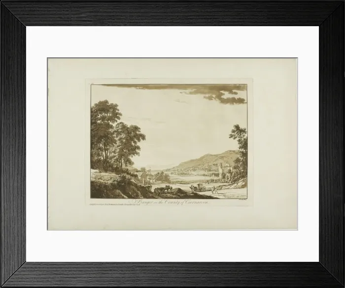 Framed Print : Bangor in the County of Caernarvon, 1776. Creator: Paul Sandby Framed Print : Bangor in the County of Caernarvon, 1776. Creator: Paul Sandby