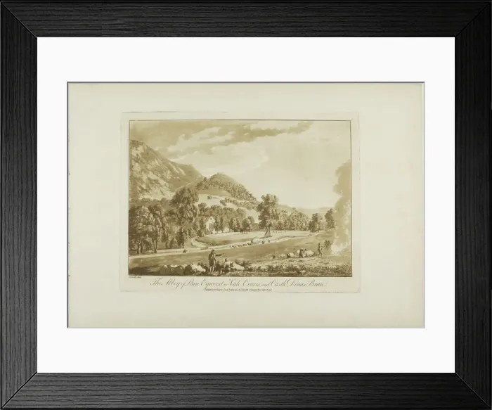Framed Print : The Abbey of Llan Egnerst or Vale Crucis, and Castle Dinas Bran, 1776 Framed Print : The Abbey of Llan Egnerst or Vale Crucis, and Castle Dinas Bran, 1776