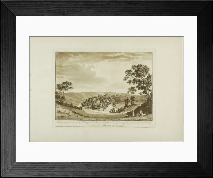 Framed Print : Wynnstay, Seat of Sir Watkin Williams Wynn Bart from a Cottage above the New Bridge over Framed Print : Wynnstay, Seat of Sir Watkin Williams Wynn Bart from a Cottage above the New Bridge over