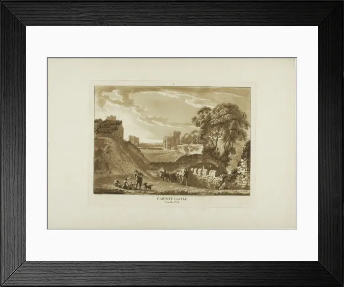 Framed Print : Cardiff Castle from the West, 1776. Creator: Paul Sandby Framed Print : Cardiff Castle from the West, 1776. Creator: Paul Sandby