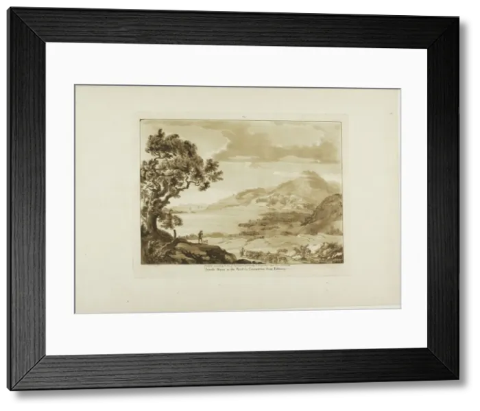 Framed Print : Traeth Mawr in the Road to Caernarvan from Fistiniog, 1776. Creator: Paul Sandby