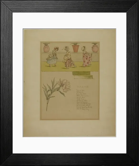 Framed Print : Study for Tip a Toe, from Marigold Garden, 1885. Creator: Catherine Greenaway Framed Print : Study for Tip a Toe, from Marigold Garden, 1885. Creator: Catherine Greenaway