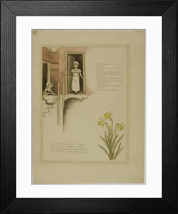 Framed Print : Study for From Wonder World, from Marigold Garden, 1885. Creator: Catherine Greenaway Framed Print : Study for From Wonder World, from Marigold Garden, 1885. Creator: Catherine Greenaway